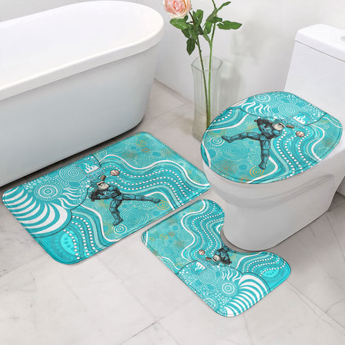 Brisbane Heat Bathroom Set Indigenous Dot Art Superhero Batter Tribal Pattern