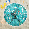 Brisbane Heat Beach Blanket Indigenous Dot Art Superhero Batter Tribal Pattern