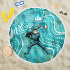 Brisbane Heat Beach Blanket Indigenous Dot Art Superhero Batter Tribal Pattern