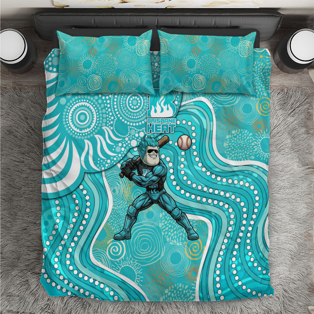 Brisbane Heat Bedding Set Indigenous Dot Art Superhero Batter Tribal Pattern