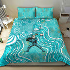 Brisbane Heat Bedding Set Indigenous Dot Art Superhero Batter Tribal Pattern