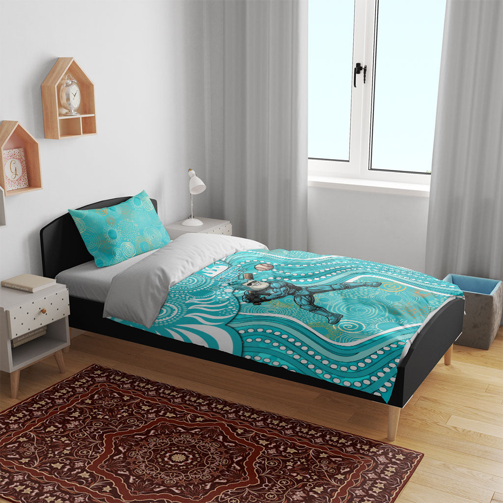 Brisbane Heat Bedding Set Indigenous Dot Art Superhero Batter Tribal Pattern