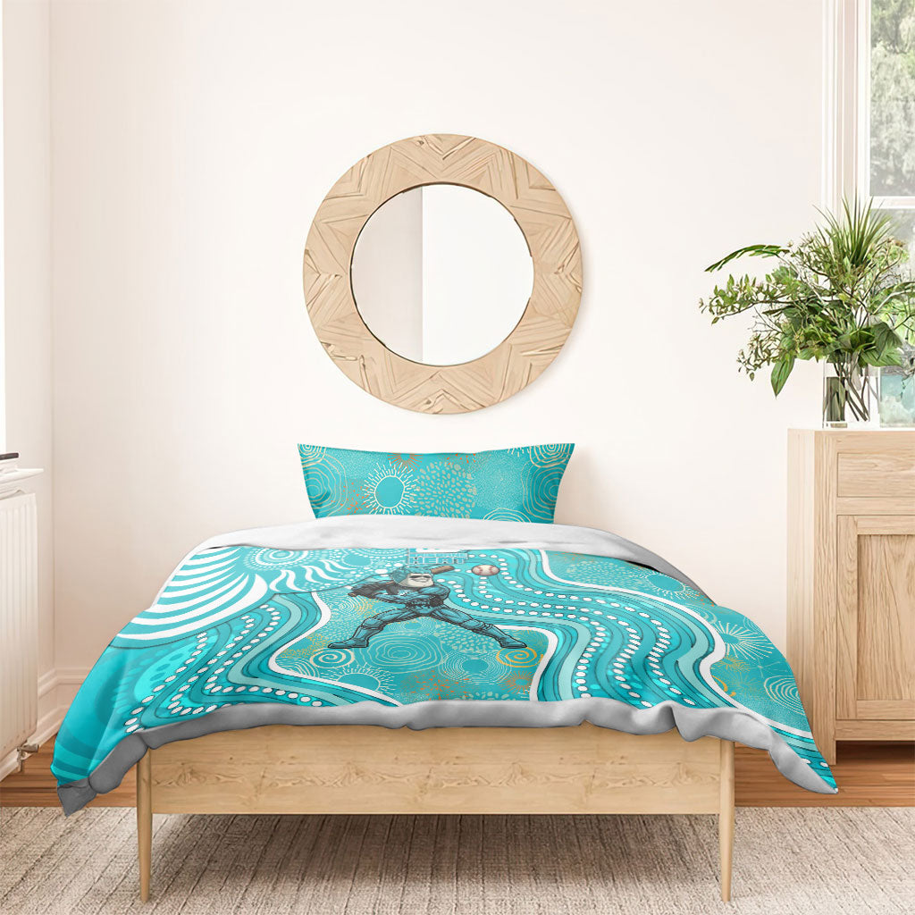 Brisbane Heat Bedding Set Indigenous Dot Art Superhero Batter Tribal Pattern
