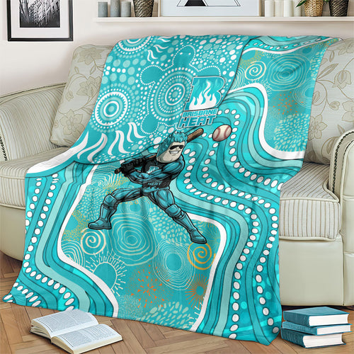 Brisbane Heat Blanket Indigenous Dot Art Superhero Batter Tribal Pattern