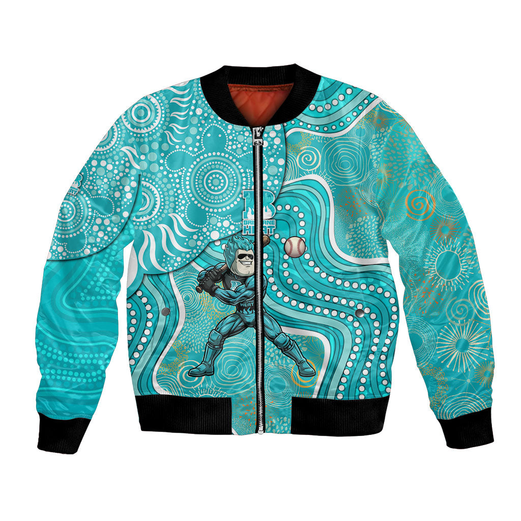 Brisbane Heat Bomber Jacket Indigenous Dot Art Superhero Batter Tribal Pattern