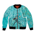 Brisbane Heat Bomber Jacket Indigenous Dot Art Superhero Batter Tribal Pattern