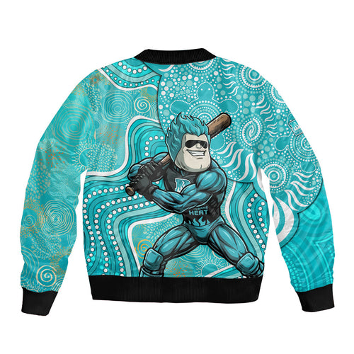 Brisbane Heat Bomber Jacket Indigenous Dot Art Superhero Batter Tribal Pattern