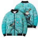 Brisbane Heat Bomber Puffer Jacket Indigenous Dot Art Superhero Batter Tribal Pattern