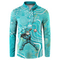 Brisbane Heat Button Sweatshirt Indigenous Dot Art Superhero Batter Tribal Pattern
