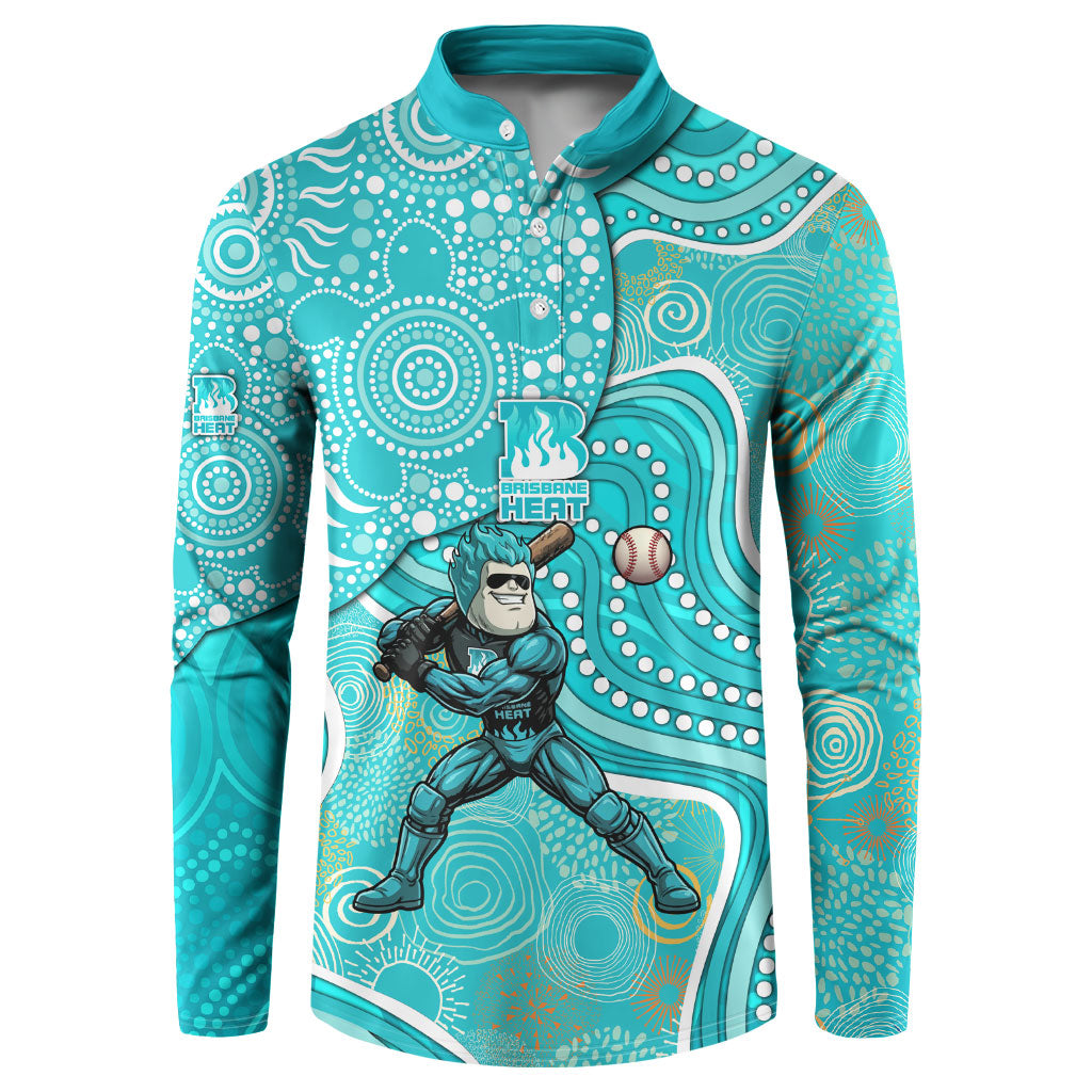 Brisbane Heat Button Sweatshirt Indigenous Dot Art Superhero Batter Tribal Pattern