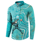 Brisbane Heat Button Sweatshirt Indigenous Dot Art Superhero Batter Tribal Pattern