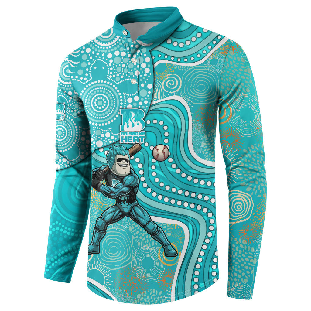 Brisbane Heat Button Sweatshirt Indigenous Dot Art Superhero Batter Tribal Pattern