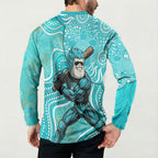 Brisbane Heat Button Sweatshirt Indigenous Dot Art Superhero Batter Tribal Pattern