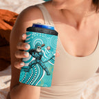 Brisbane Heat 4 in 1 Can Cooler Tumbler Indigenous Dot Art Superhero Batter Tribal Pattern
