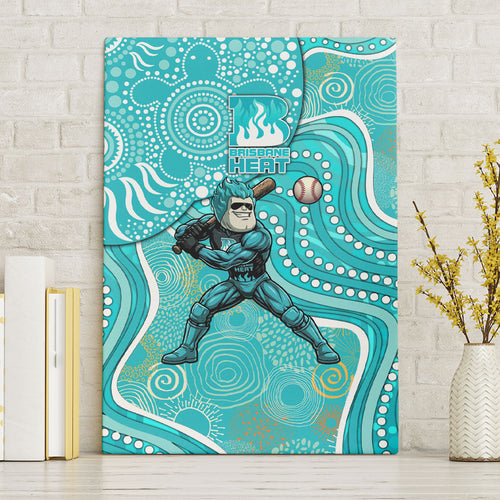Brisbane Heat Canvas Wall Art Indigenous Dot Art Superhero Batter Tribal Pattern