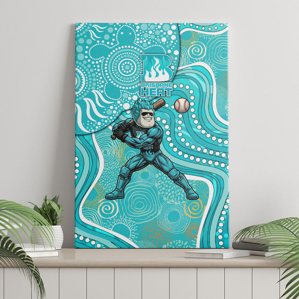 Brisbane Heat Canvas Wall Art Indigenous Dot Art Superhero Batter Tribal Pattern