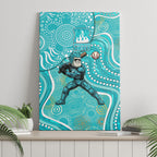 Brisbane Heat Canvas Wall Art Indigenous Dot Art Superhero Batter Tribal Pattern
