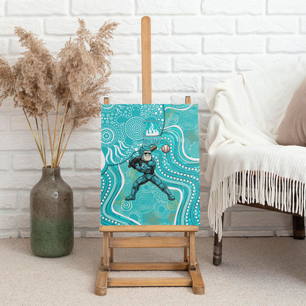 Brisbane Heat Canvas Wall Art Indigenous Dot Art Superhero Batter Tribal Pattern