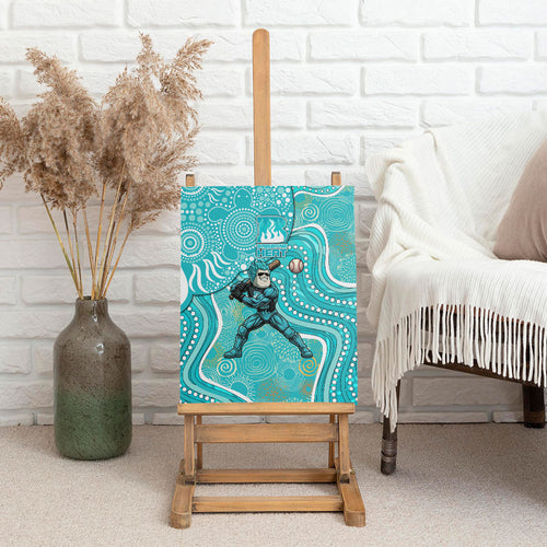 Brisbane Heat Canvas Wall Art Indigenous Dot Art Superhero Batter Tribal Pattern