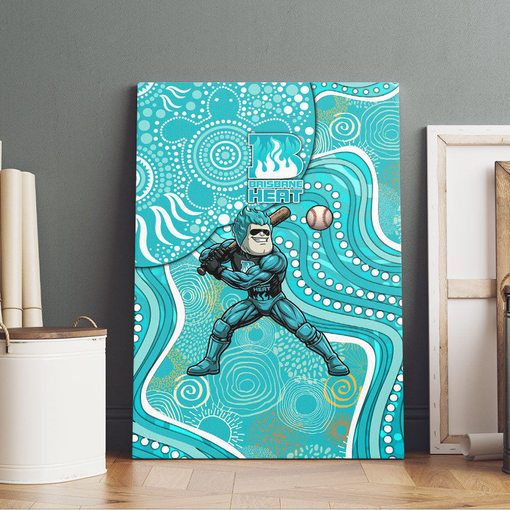 Brisbane Heat Canvas Wall Art Indigenous Dot Art Superhero Batter Tribal Pattern