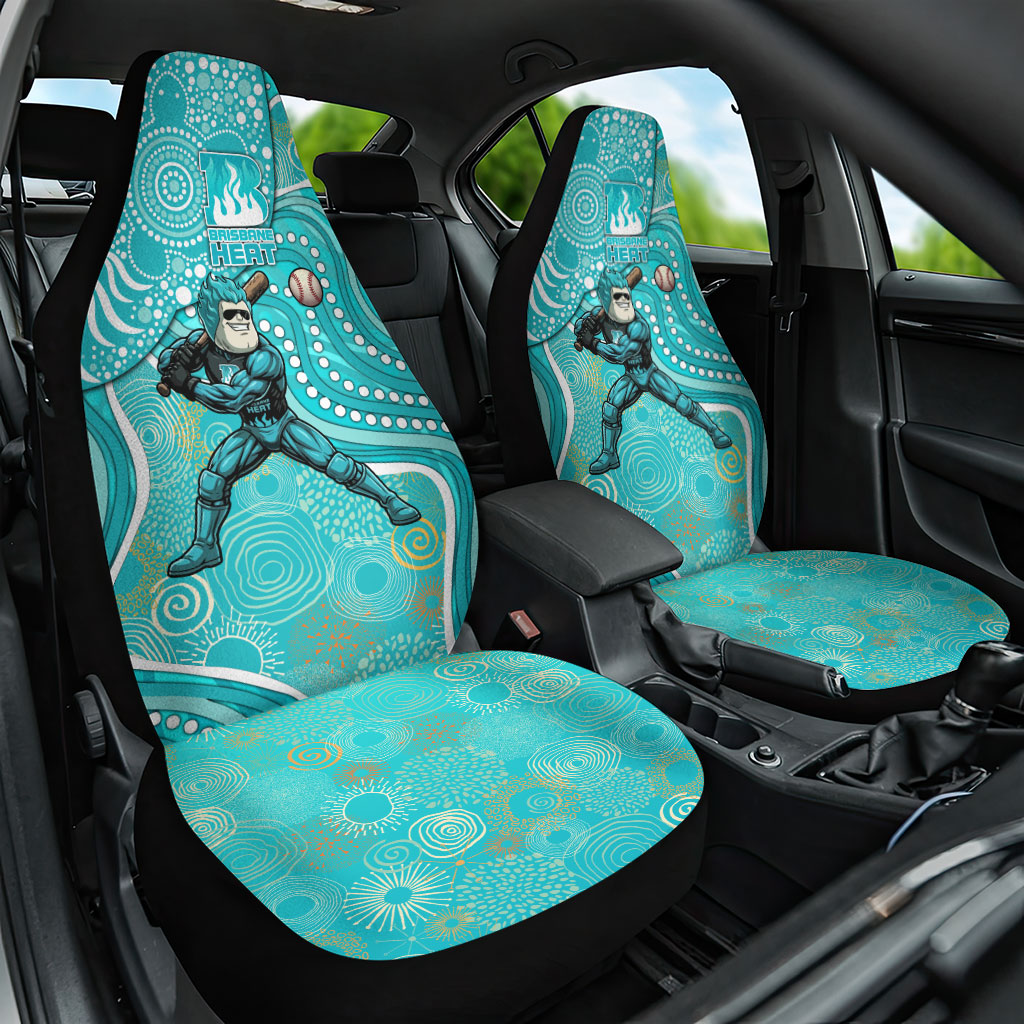 Brisbane Heat Car Seat Cover Indigenous Dot Art Superhero Batter Tribal Pattern