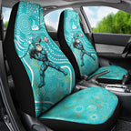 Brisbane Heat Car Seat Cover Indigenous Dot Art Superhero Batter Tribal Pattern