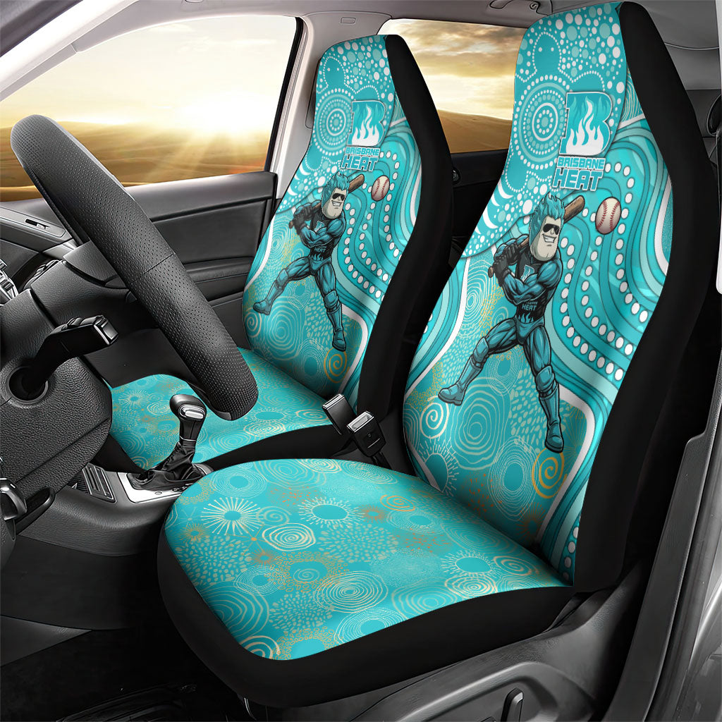 Brisbane Heat Car Seat Cover Indigenous Dot Art Superhero Batter Tribal Pattern