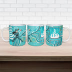 Brisbane Heat Ceramic Mug Indigenous Dot Art Superhero Batter Tribal Pattern