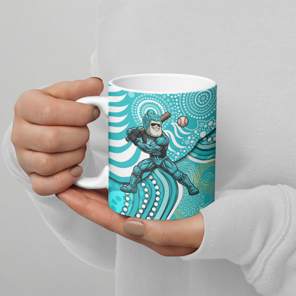 Brisbane Heat Ceramic Mug Indigenous Dot Art Superhero Batter Tribal Pattern