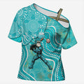 Brisbane Heat Cross Shoulder Shirt Indigenous Dot Art Superhero Batter Tribal Pattern