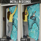 Brisbane Heat Door Cover Indigenous Dot Art Superhero Batter Tribal Pattern