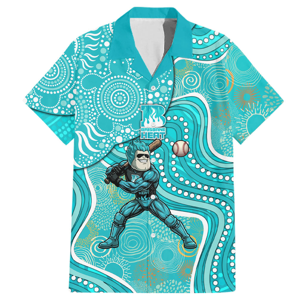 Brisbane Heat Family Matching Mermaid Dress and Hawaiian Shirt Indigenous Dot Art Superhero Batter Tribal Pattern