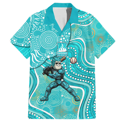 Brisbane Heat Family Matching Mermaid Dress and Hawaiian Shirt Indigenous Dot Art Superhero Batter Tribal Pattern