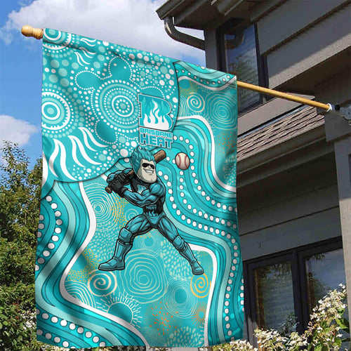 Brisbane Heat Garden Flag Indigenous Dot Art Superhero Batter Tribal Pattern