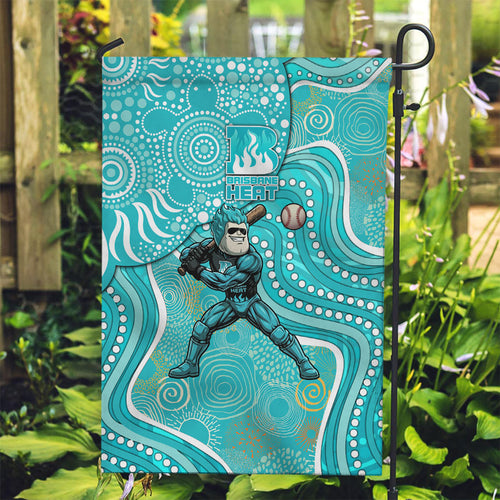 Brisbane Heat Garden Flag Indigenous Dot Art Superhero Batter Tribal Pattern