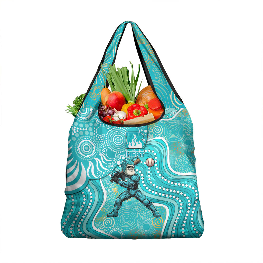 Brisbane Heat Grocery Bag Indigenous Dot Art Superhero Batter Tribal Pattern