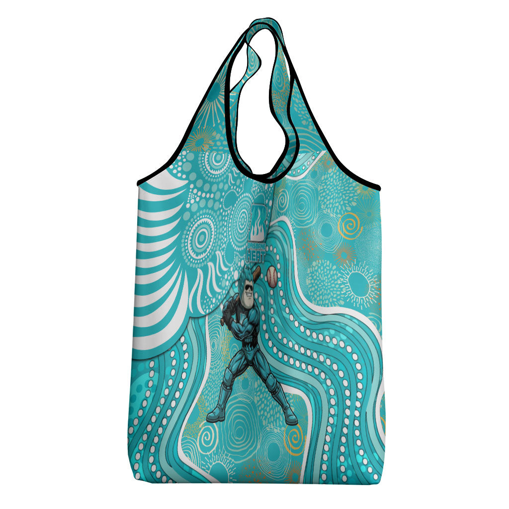 Brisbane Heat Grocery Bag Indigenous Dot Art Superhero Batter Tribal Pattern
