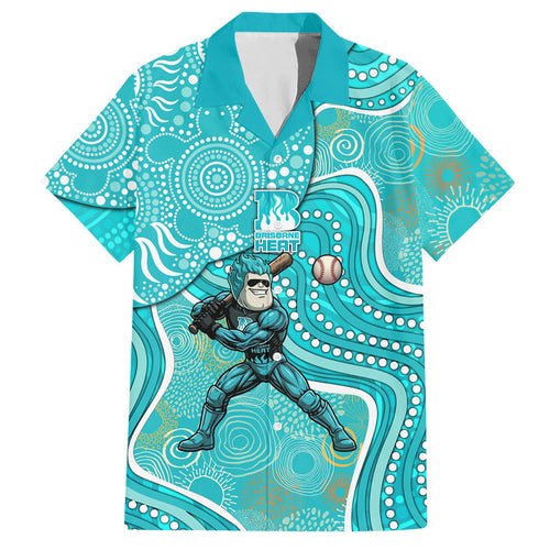 Brisbane Heat Hawaiian Shirt Indigenous Dot Art Superhero Batter Tribal Pattern