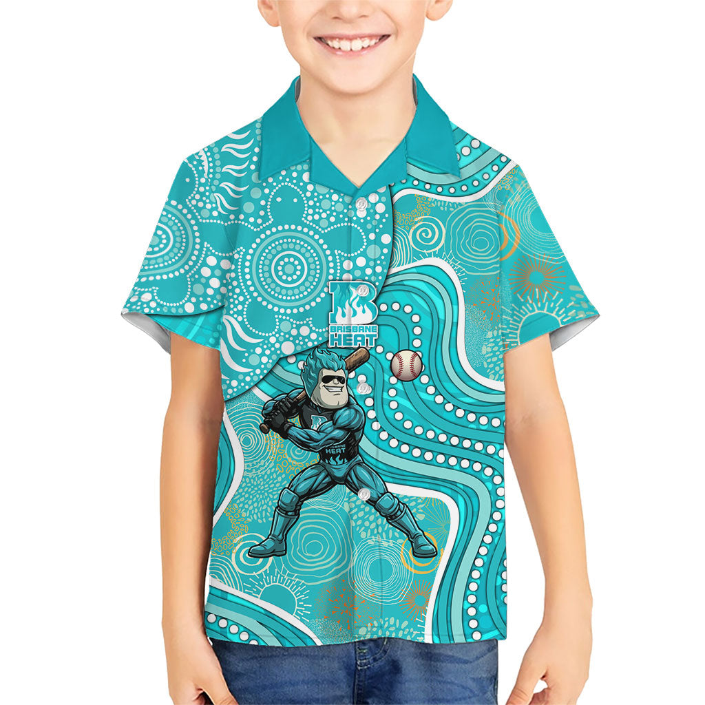 Brisbane Heat Hawaiian Shirt Indigenous Dot Art Superhero Batter Tribal Pattern