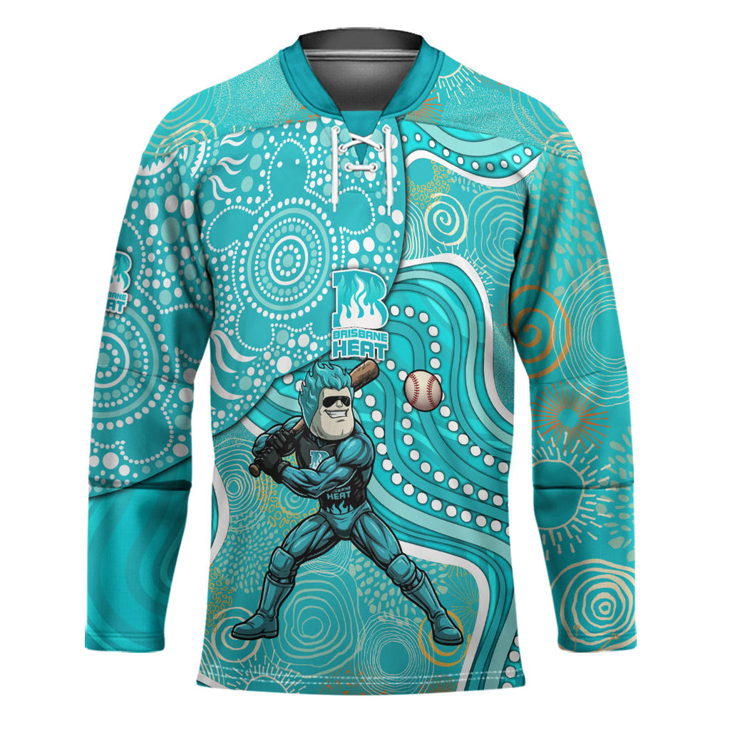 Brisbane Heat Hockey Jersey Indigenous Dot Art Superhero Batter Tribal Pattern