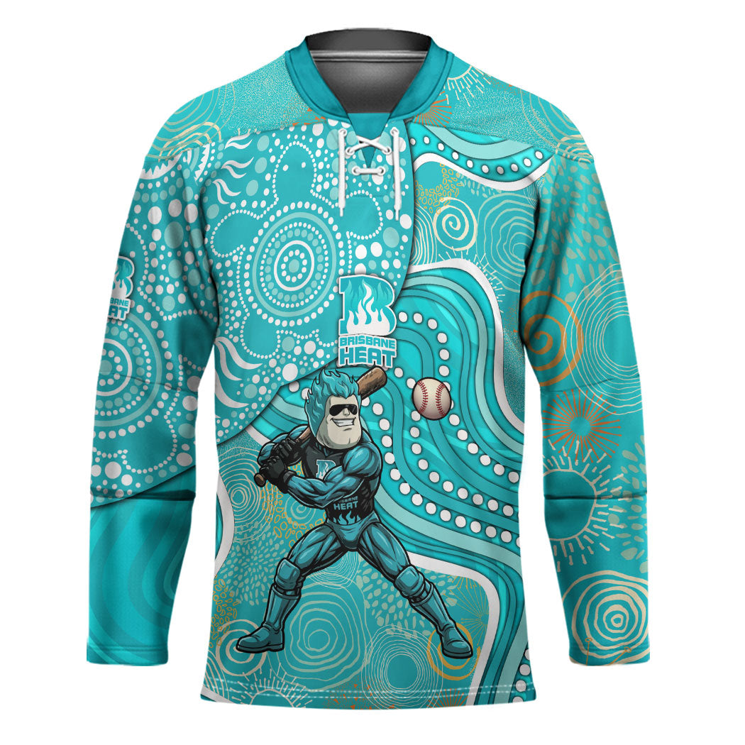 Brisbane Heat Hockey Jersey Indigenous Dot Art Superhero Batter Tribal Pattern