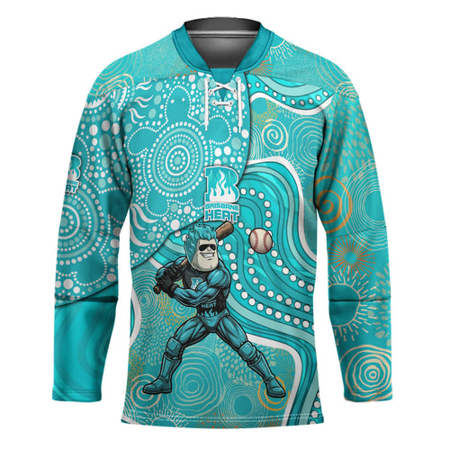 Brisbane Heat Hockey Jersey Indigenous Dot Art Superhero Batter Tribal Pattern