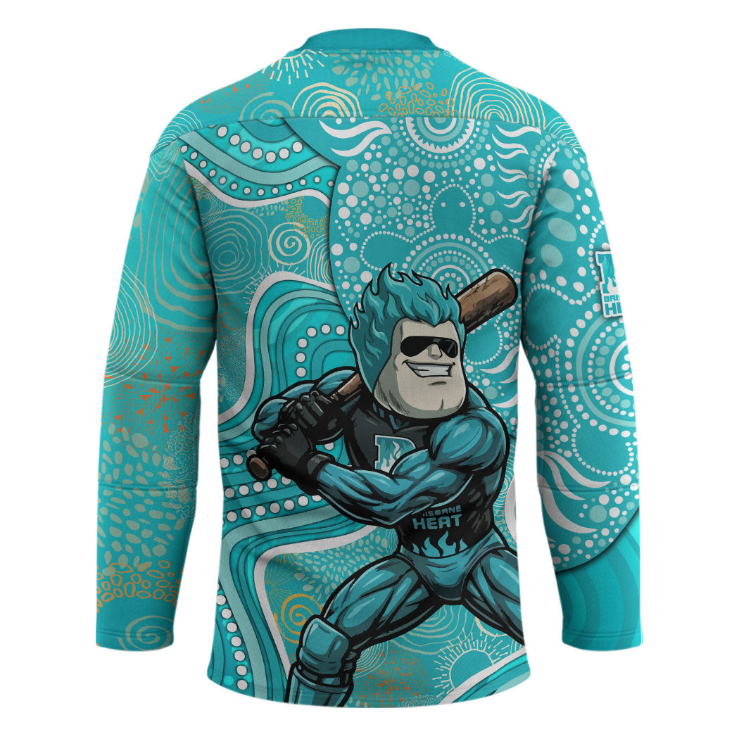 Brisbane Heat Hockey Jersey Indigenous Dot Art Superhero Batter Tribal Pattern