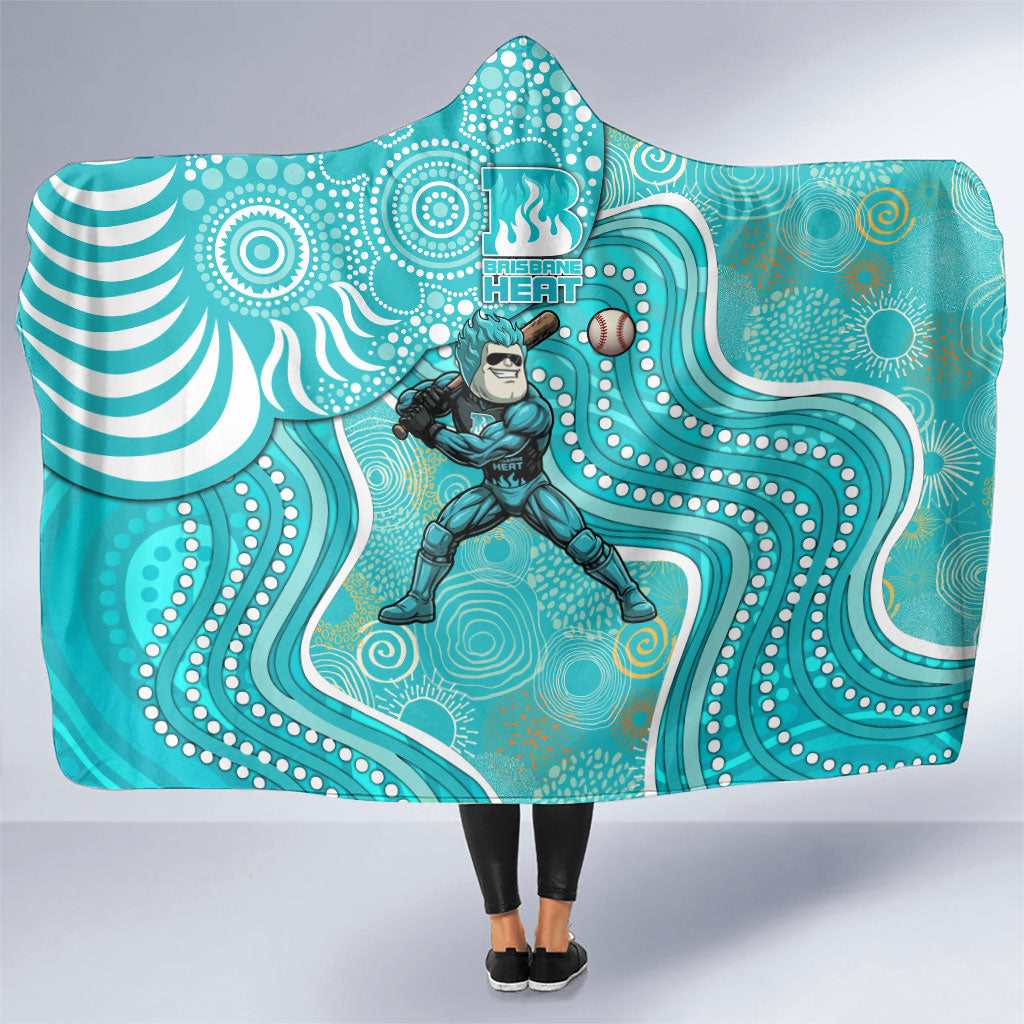 Brisbane Heat Hooded Blanket Indigenous Dot Art Superhero Batter Tribal Pattern