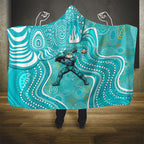 Brisbane Heat Hooded Blanket Indigenous Dot Art Superhero Batter Tribal Pattern