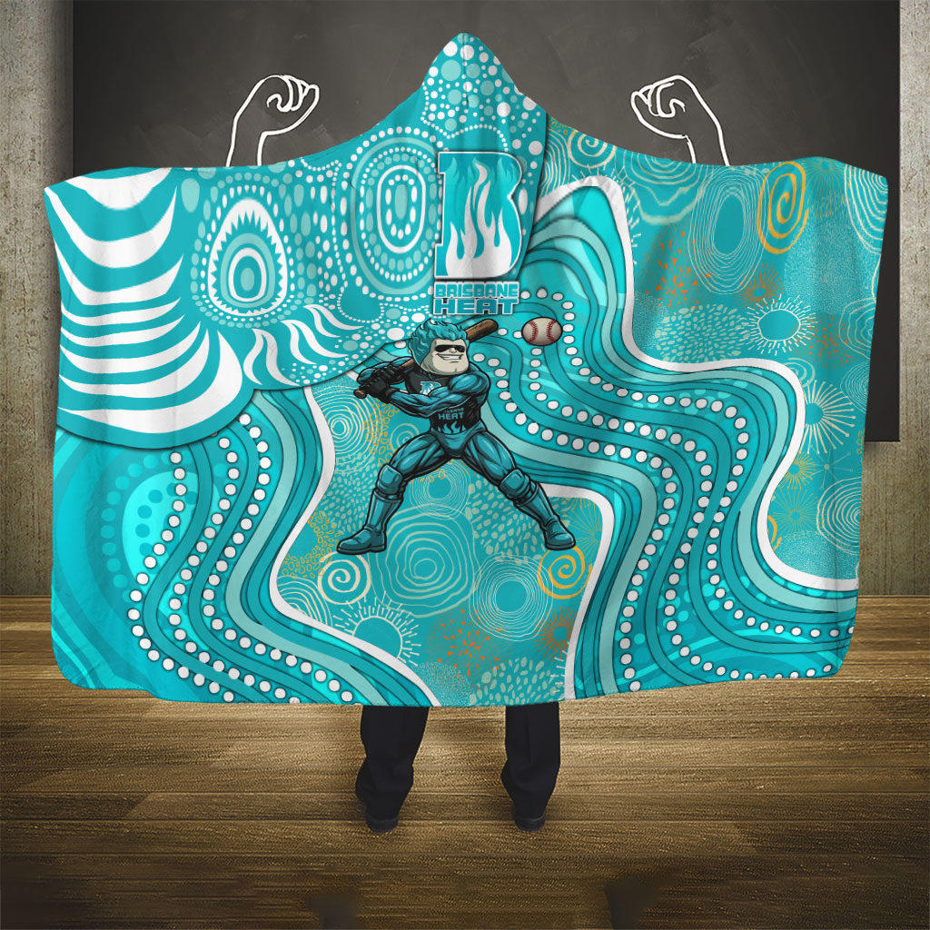 Brisbane Heat Hooded Blanket Indigenous Dot Art Superhero Batter Tribal Pattern