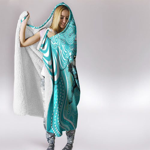 Brisbane Heat Hooded Blanket Indigenous Dot Art Superhero Batter Tribal Pattern