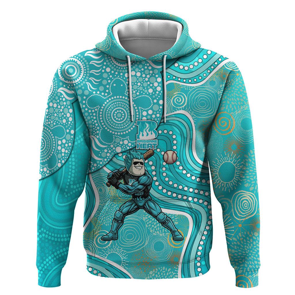 Brisbane Heat Hoodie Indigenous Dot Art Superhero Batter Tribal Pattern