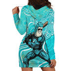 Brisbane Heat Hoodie Dress Indigenous Dot Art Superhero Batter Tribal Pattern