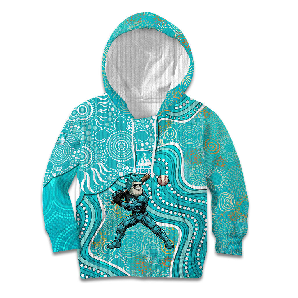 Brisbane Heat Kid Hoodie Indigenous Dot Art Superhero Batter Tribal Pattern